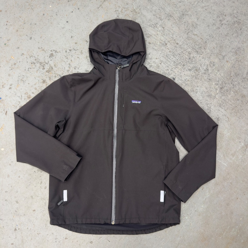 Patagonia H2No Hooded Shell Jacket Black Full Zip 68035 Kids XXL 16-18 Mens XS S